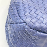 BOTTEGA VENETA BLUE NAPPA INTRECIATTO LEA CAMPANA HOBO BAG
