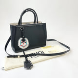 FENDI 2 JOURS PETITE BLK LEA 2 WAY BAG 