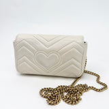 GUCCI MARMONT SUPER MINI IN WHT LEA & GHW