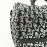 CHRISTIAN DIOR BLK TROTTER CANVAS BOSTON 35 TOTE