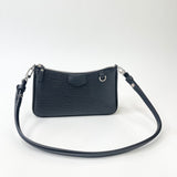 LOUIS VUITTON EASY POUCH ON STRAP CROSSBODY IN BLK EPI LEA W SHW