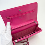 CHANEL CLASSIC WOC IN HOT PINK LAMBSKIN LEA & GHW - BLuxe Boutique