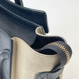 CELINE MICRO LUGGAGE IN TRI COLOR BLK CLF LEA GREEN SUEDE & CANVAS
