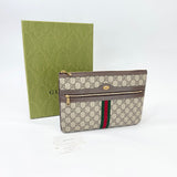 GUCCI OPHODIA GG SUPREME ZIP POUCH/ CLUTCH