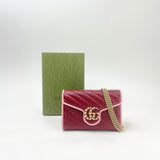 MARMONT TORCHON RED/PINK LEATHER CHAIN WALLET