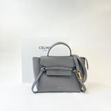 CELINE MICRO BELT BAG IN GREY PEBBLED LEA