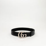 GUCCI MARMONT BLK LEA WIDE BELT