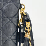 DIOR CARO POUCH IN CANNAGE BLK LEA & GHW