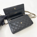 CHANEL CLASSIC WOC IN BLK CAV LEA & GHW