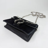 GUCCI DIONYSUS SUPER MINI MULTI WAY IN BLK VELVET W CRYSTALS