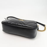 GUCCI MARMONT CAMERA BAG IN BLK LEA & GHW  - BLuxe Boutique