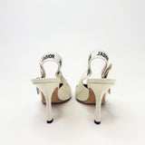 CHRISTIAN DIOR JADIOR SLING BACK CRM PATENT PUMPS