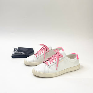 SAINT LAURENT ANDY WHITE LEA SNEAKERS sz 38.5