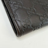 GUCCI DARK BROWN GUCCISSIMA LEA ZIP WALLET - BLuxe Boutique