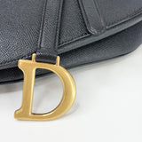 CHRISTIAN DIOR MEDIUM BLK PEBBLED LEA SADDLE W STRAP