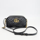 GUCCI MARMONT CAMERA BAG IN BLK LEA & GHW  - BLuxe Boutique
