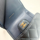 CHANEL CLASSIC FLAP WALLET IRIDESCENT NAVY CAVIAR LEA & GHW