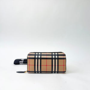 BURBERRY NOVA CHECK CANVAS ZIP WALLET