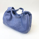BOTTEGA VENETA BLUE NAPPA INTRECIATTO LEA CAMPANA HOBO BAG