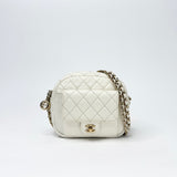 CHANEL DAY CAMERA CASE CROSSBODY IN WHT CAVIAR LEA & LT GHW