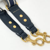CHRISTIAN DIOR BLUE EMBROIDERED ADJUSTABLE STRAP W RING