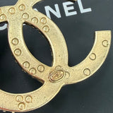 CHANEL CC FAUX PEARL & LT GOLD STRASS BROOCH