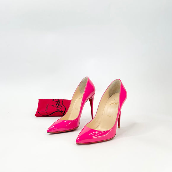 CHRISTIAN LOUBOUTIN PIGALLE FOLLIES PUMPS IN HOT PINK PAT LEA sz 37