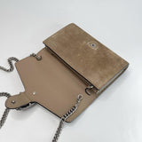 GUCCI DIONYSUS OLIVE GREEN SUEDE CHAIN WALLET/ CROSSBODY