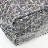 GOYARD ST LOUIS PM BLK COATED CANVAS TOTE + POUCH