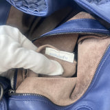 BOTTEGA VENETA BLUE NAPPA INTRECIATTO LEA CAMPANA HOBO BAG