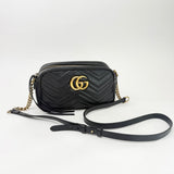 GUCCI MARMONT CAMERA BAG IN BLK LEA & GHW - BLuxe Boutique