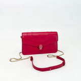 BVULGARI SERPENTI FOREVER RED LEA CHAIN WALLET - BLuxe Boutique