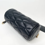 SAINT LAURENT SADE MINI TUBE IN BLK LMNSKN LEA & GHW