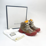 GUCCI FLASHTRECK OLIVE / BRN TREKKING WINTER BOOTS sz 36.5