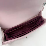 CHANEL BOY IN LIGHT PINK & IRIDESCENT METALLIC CHEVRON CALFSKIN LEA & SHW - BLuxe Boutique