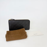 GUCCI DARK BROWN GUCCISSIMA LEA ZIP WALLET - BLuxe Boutique