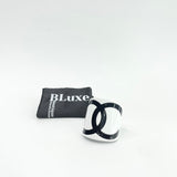 CHANEL CC BLK & WHT PLASTIC CUFF BRACELET