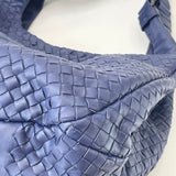 BOTTEGA VENETA BLUE NAPPA INTRECIATTO LEA CAMPANA HOBO BAG