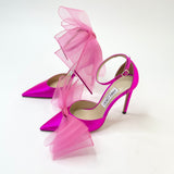 JIMMY CHOO AVERLY PINK SILK BOW PUMPS Sz 39