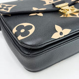 LOUIS VUITTON POCHETTE METIS IN BLK/ BEIGE MONO EMPREINTE LEA & GHW