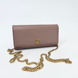 GUCCI MARMONT PINK POUDRE LEA CHAIN WALLET