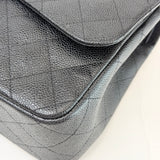 CHANEL LARGE CLASSIC DOUBLE FLAP IN BLK CAVIAR LEA & SHW - BLuxe Boutique