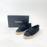 CHANEL BLK TWEED ESPADRILLES sz 39