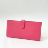 HERMES BEARN WALLET IN ROSE LIPSTICK CHEVRE MYSORE & PALLADIUM HW