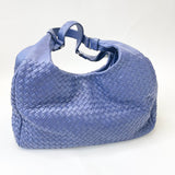 BOTTEGA VENETA BLUE NAPPA INTRECIATTO LEA CAMPANA HOBO BAG