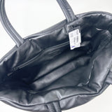 SAINT LAURENT YSL BLK LAMBSKIN LEA PUFFER XL TOTE/ AIRPORT BAG 