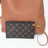 LOUIS VUITTON LOW KEY HOBO MM IN COGNAC LEA + ZIP POUCH