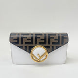 FENDI ZUCCA & WHT LEA MINI BELT POUCH & CROSSBODY