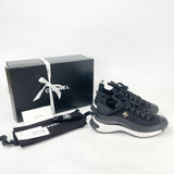 CHANEL BLK VELVET & NYLON SNEAKERS sz 38.5