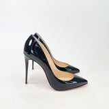CHRISTIAN LOUBOUTIN BLK PATENT PIGALLE FOLLIES SZ 38